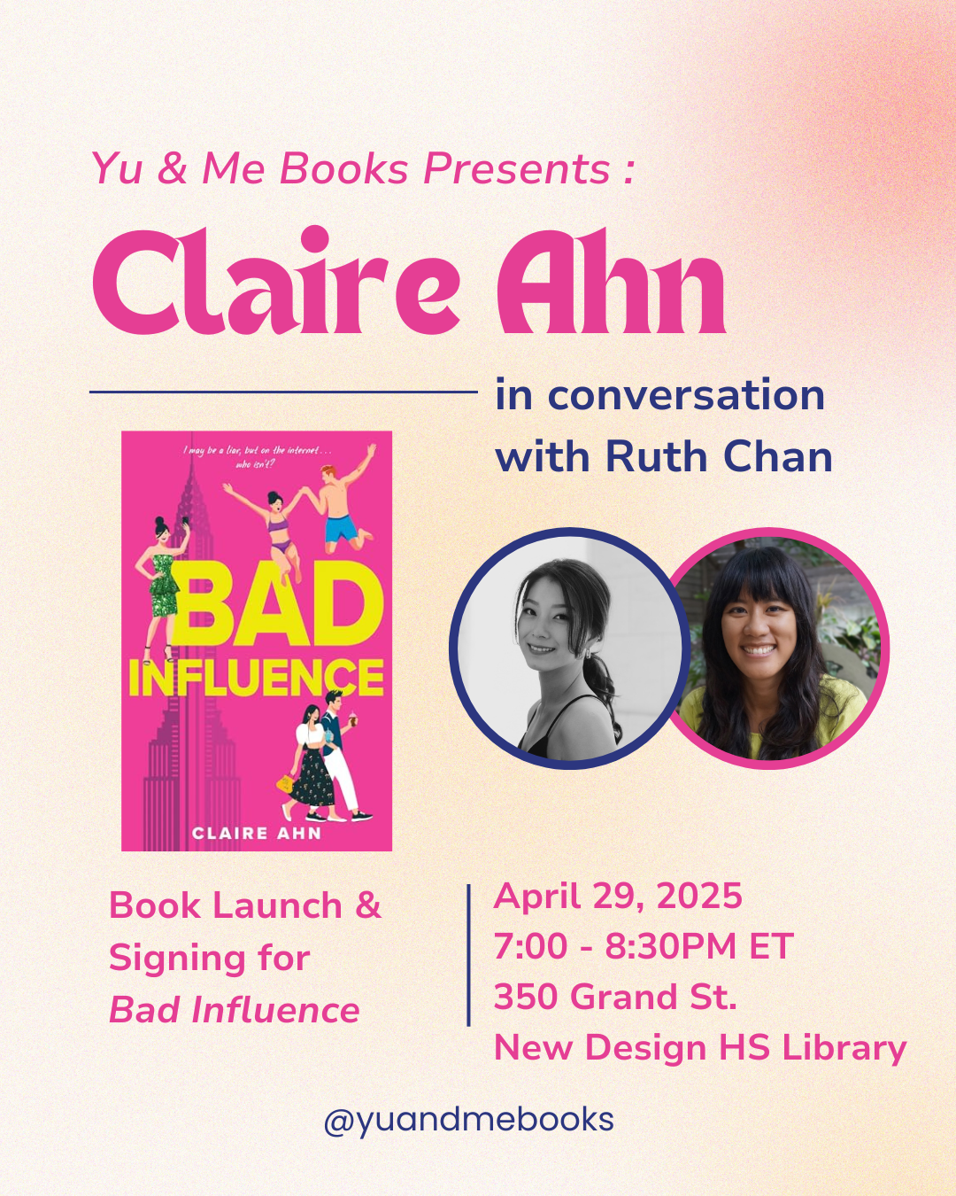 Book Launch | Bad Influence by Claire Ahn