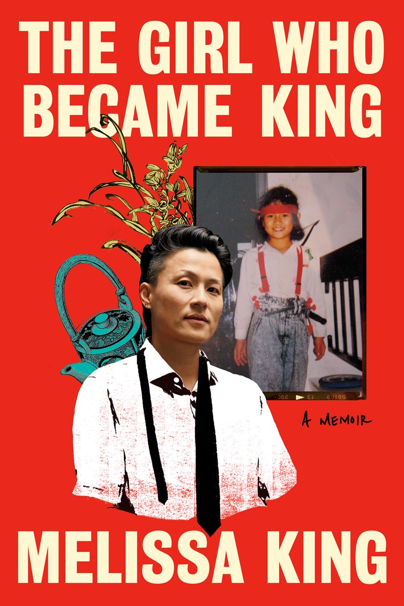 Get a signed, personalized copy of "Girl Who Became King" by Melissa King from Yu & Me Books—this memoir’s cover features a costumed girl, illustrated teapot and plant, and the queer Chinese American chef author’s portrait.