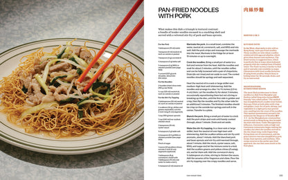 Experience Hong Kong comfort food with crispy pan-fried noodles, pork, cucumber, and veggies—just like a classic cha chaan teng meal. Discover more in "Cha Chaan Teng by Lucas Sin (Signed & Personalized!)" from Yu & Me Books.